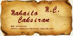 Mahailo Čakširan vizit kartica